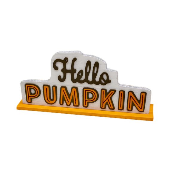 Other - Autumn/Fall Harvest "Hello Pumpkin" Decorative Tabletop Sign 14" x 6.25"